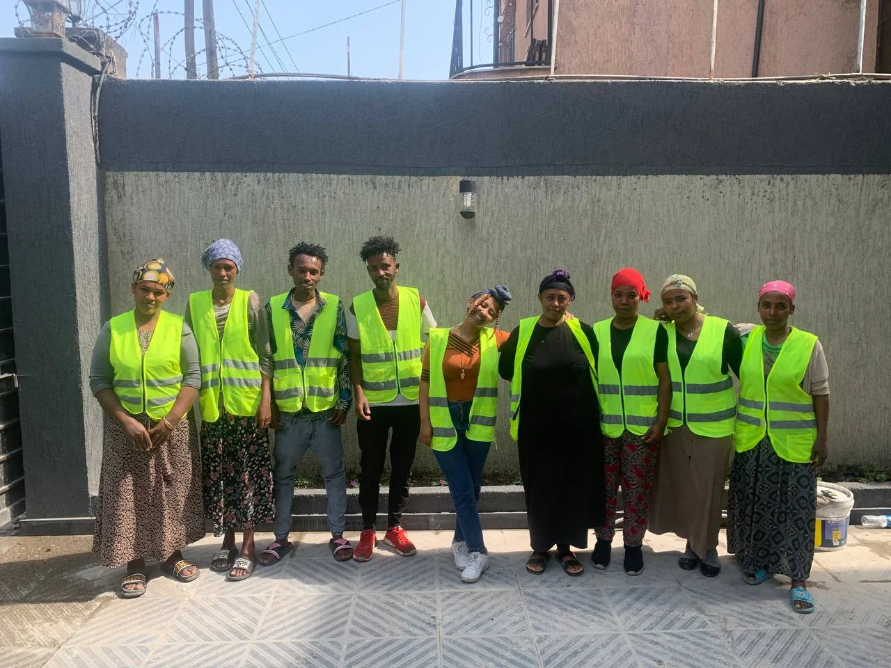 Cleaning team members in Addis Ababa